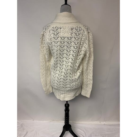Old Navy Sweater Open Knit Shawl Collar Toggle Button Womens SZ XL - Picture 2 of 8